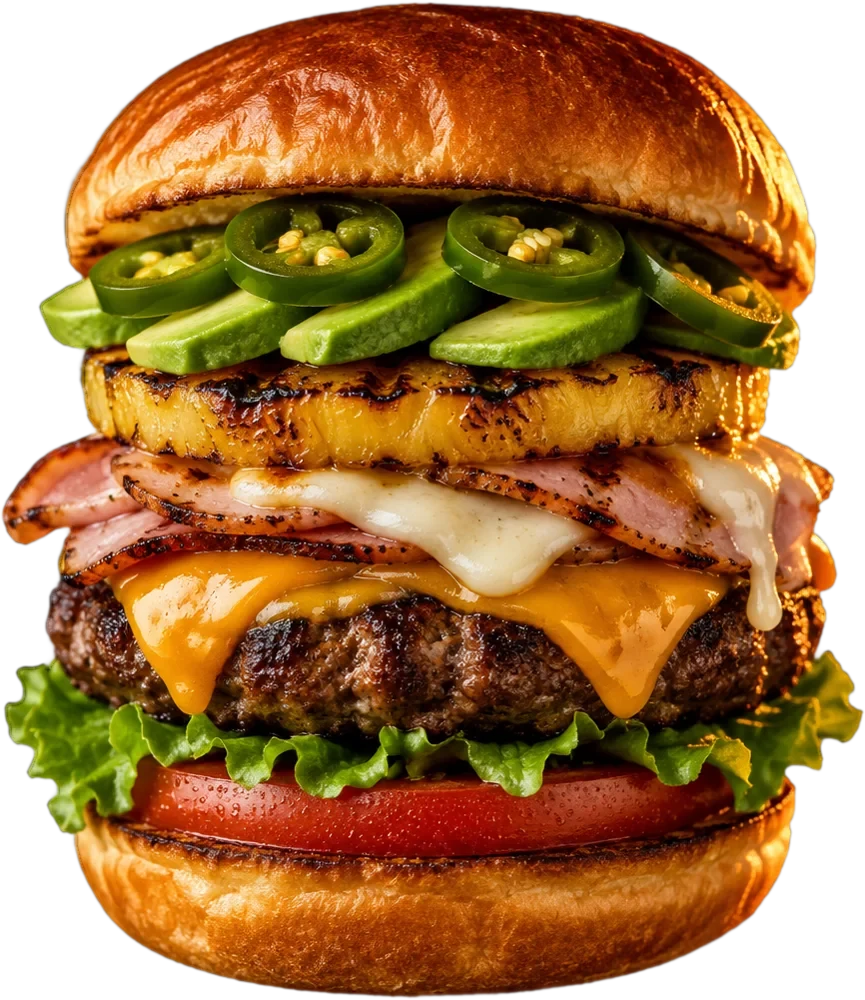 A loaded Don Jesús burger